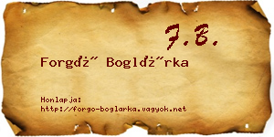 Forgó Boglárka névjegykártya